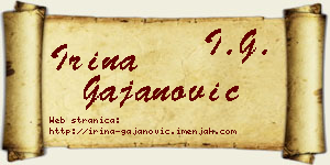 Irina Gajanović vizit kartica